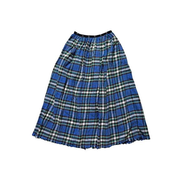 $495 flannel Maxi stretchy skirt - Picture 1 of 6